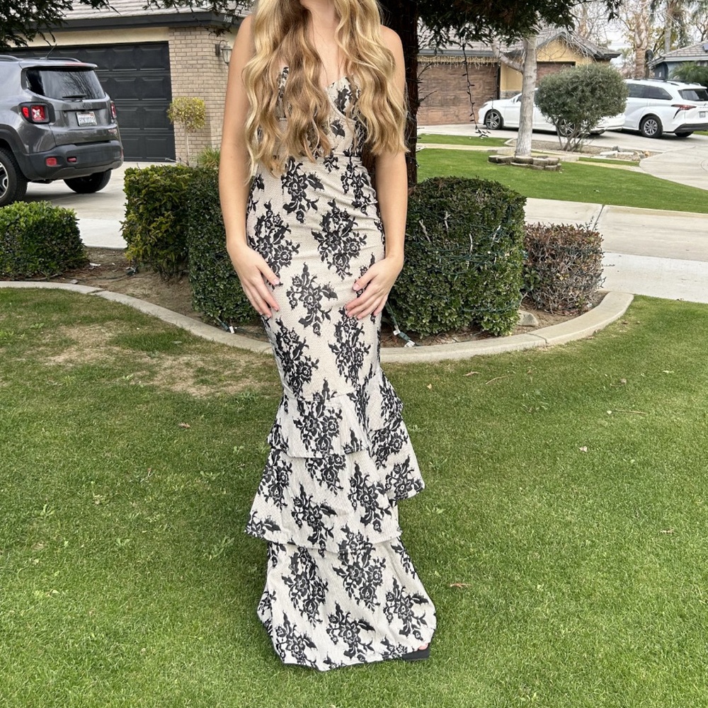 black and white formal dress. worn once